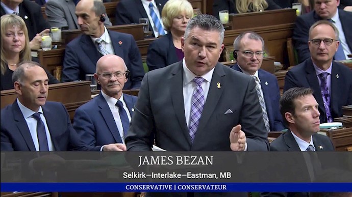 اجلاس رسمی پارلمان کانادا – حمایت جیمز بزن از قیام ایران