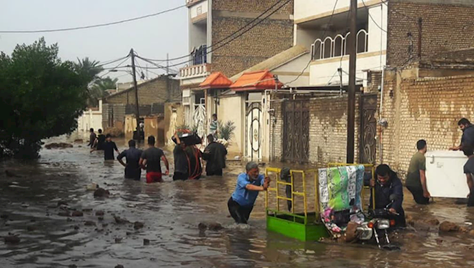جاری شدن سیل در خوزستان