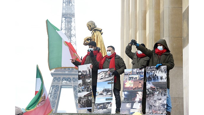 تظاهرات بزرگ ایرانیان آزاده در حمایت از قیام سراسری مردم ایران در پاریس