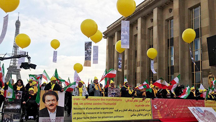 تظاهرات ایرانیان آزاده در حمایت از قیام سراسری مردم ایران در پاریس