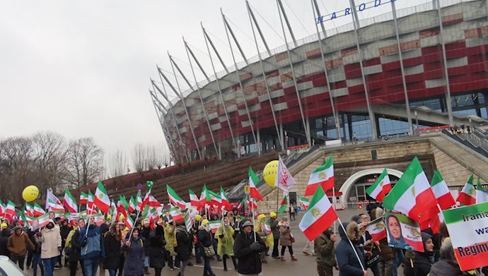 تظاهرات مقاومت ایران در ورشو ۲۴بهمن ۹۷