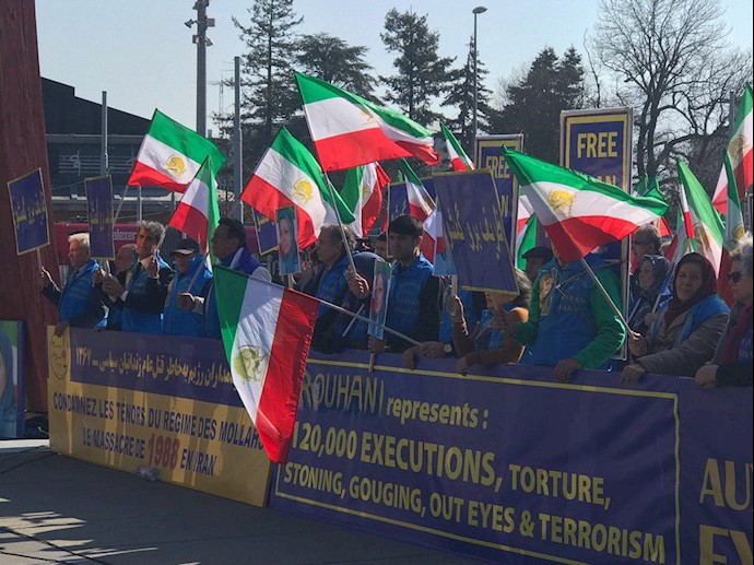 تظاهرات ایرانیان در ژنو -محکومیت قتل‌عام ۳۰هزار زندانی سیاسی در سال ۶۷