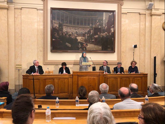 مجلس ملی فرانسه، جلسه‌یی در محکومیت تروریسم و نقض حقوق‌ بشر در ایران با حضور مریم رجوی