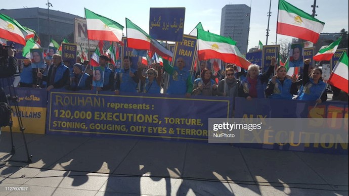 گتی ایمیج - تظاهرات  ایرانیان در ژنو ۷ اسفند ۹۷