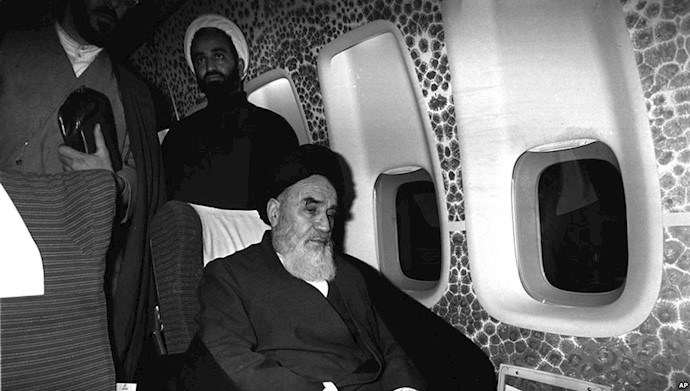 خمینی ضدبشر به هنگام بازگشت از پاریس به تهران