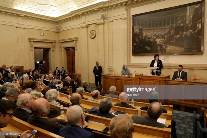 میشل دو ووکولور - مریم رجوی - کنفرانس درباره سیاست علیه تروریسم رژیم ایران