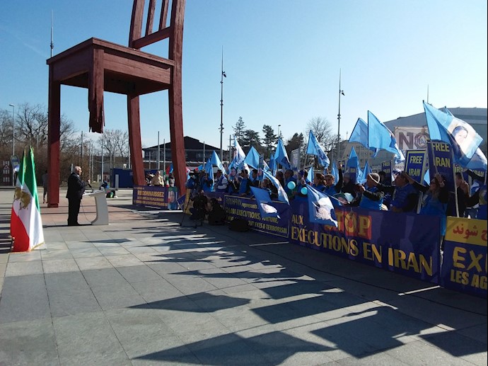 تظاهرات در ژنو -محکومیت قتل‌عام ۳۰هزار زندانی سیاسی در سال ۶۷