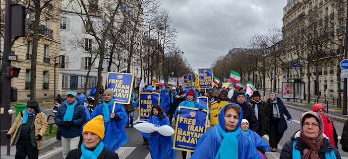 پاریس: تظاهرات و راهپیمایی ایرانیان آزاده