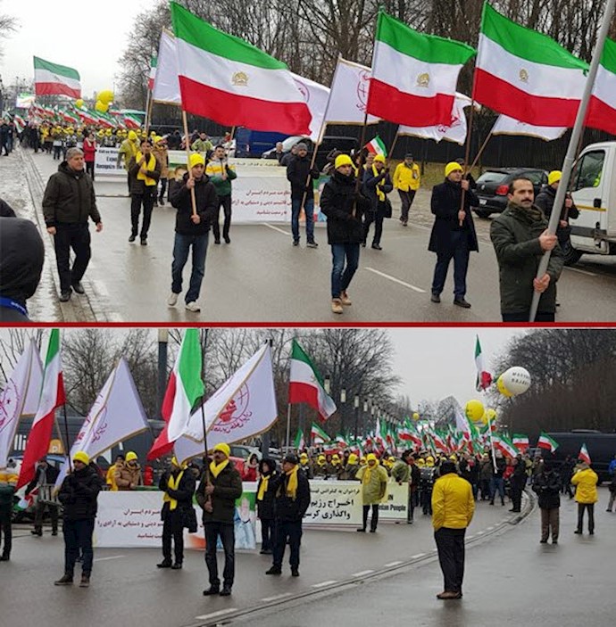 راهپیمایی هواداران شورای ملی مقاومت و ایرانیان در ورشو.