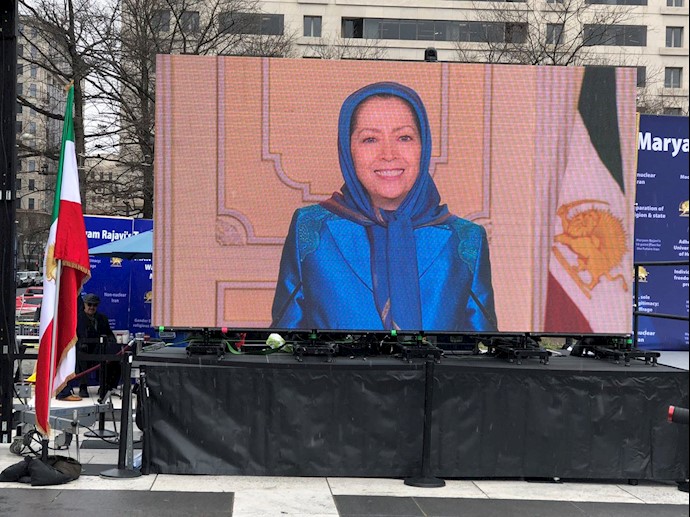 پیام مریم رجوی به تظاهرات بزرگ در واشنگتن در همبستگی با قیام مردم ایران