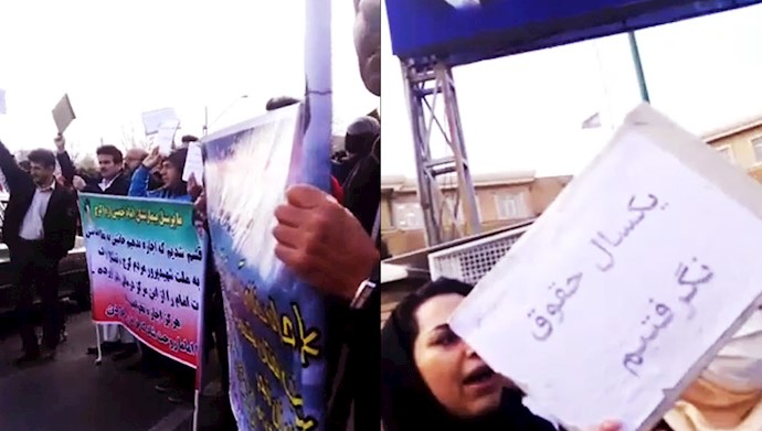 دومین روز تجمع اعتراضی کارکنان بیمارستان موسوم به خمینی کرج
