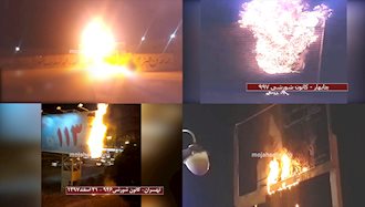 آتش زدن مراکز سرکوب و نمادهای رژیم ایران توسط کانونهای شورشی مجاهدین