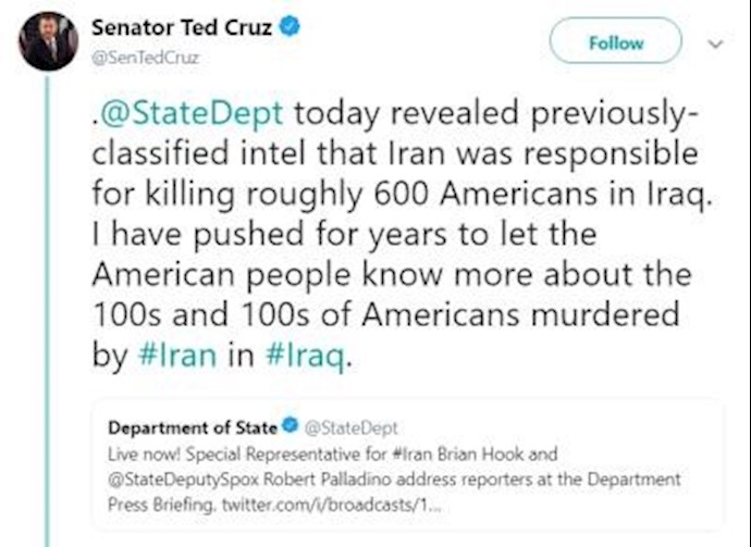 توئیت سناتور تد کروز