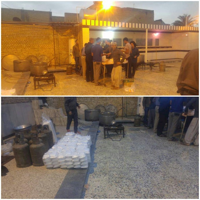 کمکهای مردمی - پخت غذای گرم توسط اهالی شهر بیت چریم