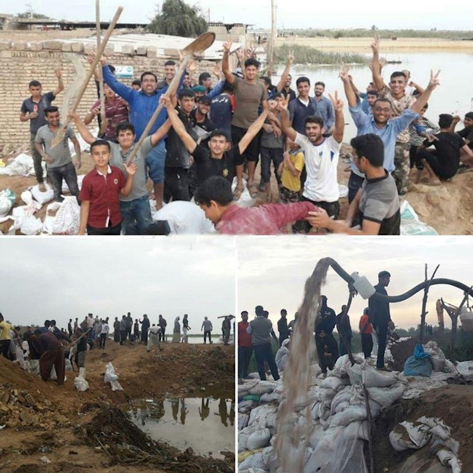 خوزستان- جوانان روستای خویس در شوش با همبستگی ۱۰روزه توانستند در برابر سیلاب کرخه مقاومت کنند