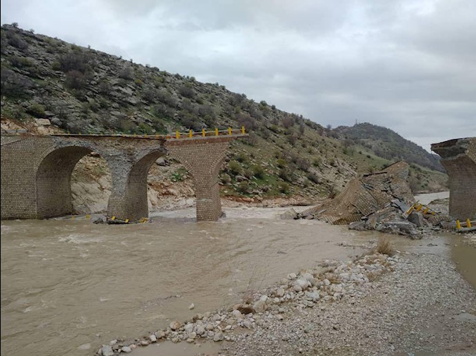 وضعیت پل تاریخی خرم‌آباد بعد از وقوع سیل
