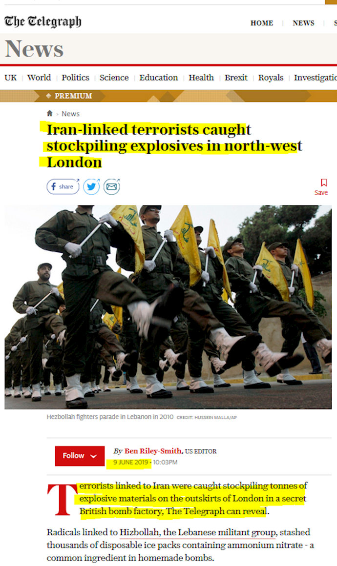 روزنامه انگلیسی تلگراف، تروریسم رژیم ایران را پس از ۴سال افشا کرد ۱