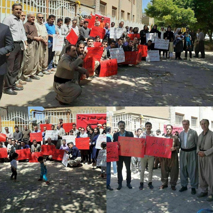 تجمع اعتراضی جمعی از معلمان در مریوان