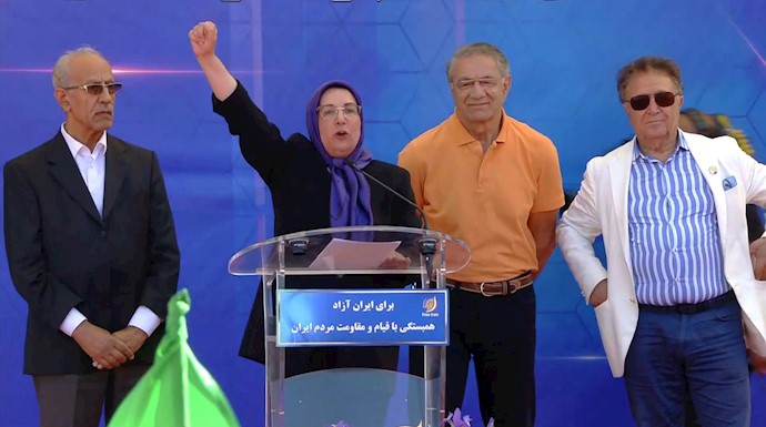 مهناز سلیمیان دبیر ارشد شورای ملی مقاومت ایران - تظاهرات در استکهلم – سوئد