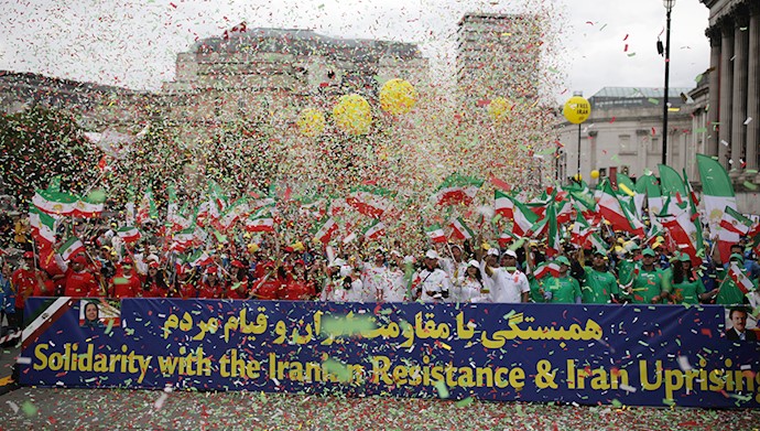 تظاهرات در لندن - برای ایران آزاد - همبستگی با قیام و مقاومت مردم ایران - ۵مرداد۹۸