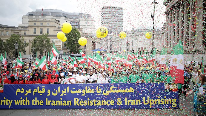 تظاهرات لندن در همبستگی با قیام و مقاومت ایران - ۵مرداد۹۸