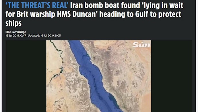 کشف قایق بمبگذاری شده رژیم ایران در مسیر ناو انگلستان