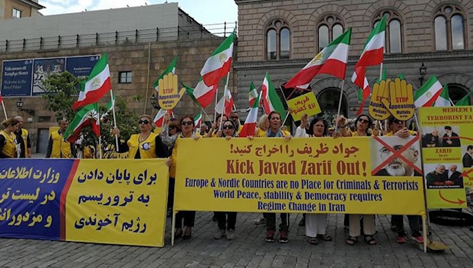 تظاهرات در سوئد علیه سفر ظریف