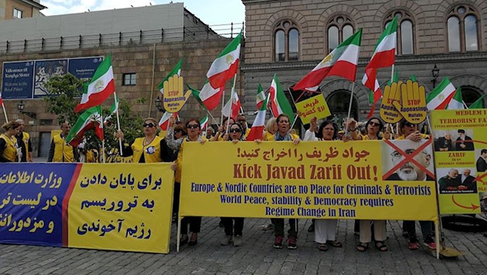 تظاهرات ایرانیان علیه ظریف در فرانسه