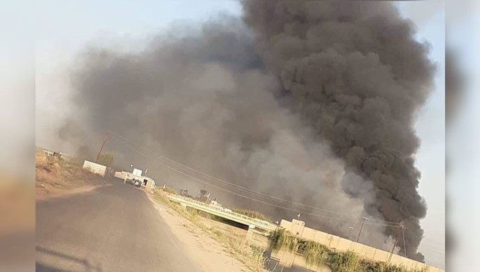 انفجار و آتش‌سوزی در انبارهای تسلیحات حشدالشعبی پایگاه بلد در عراق