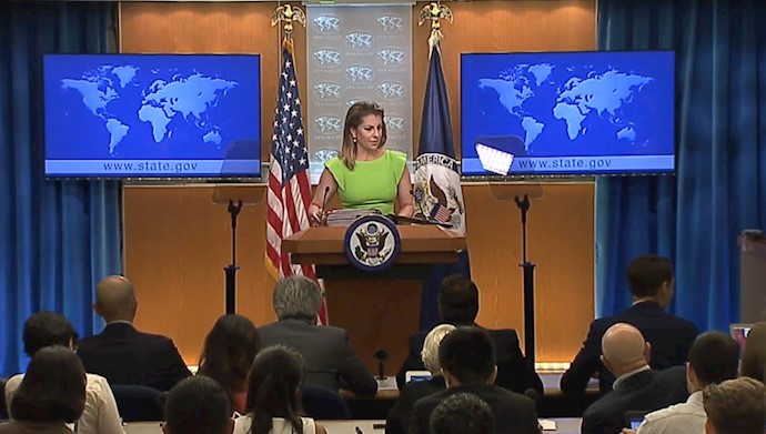 مورگان اورتگاس، سخنگوی وزارت‌خارجه آمریکا در کنفرانس خبری