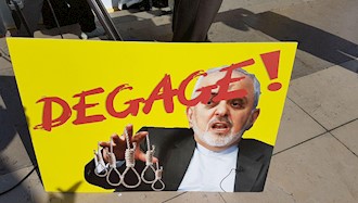 تظاهرات ایرانیان و اشرف نشانها علیه جواد ظریف وزیر خارجه آخوندها در فرانسه