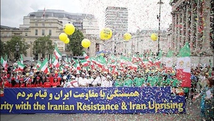 تظاهرات در لندن، انگلستان - همبستگی با قیام و مقاومت مردم ایران – ۵مرداد ۹۸