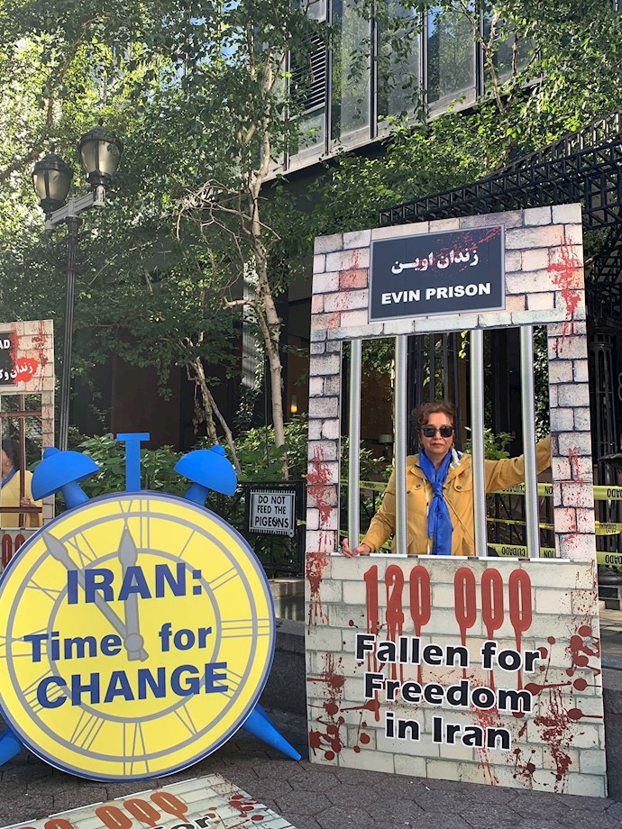 نیویورک ـ آکسیون اعتراضی ایرانیان آزاده در تظاهرات نه به روحانی- ۳مهر۹۸