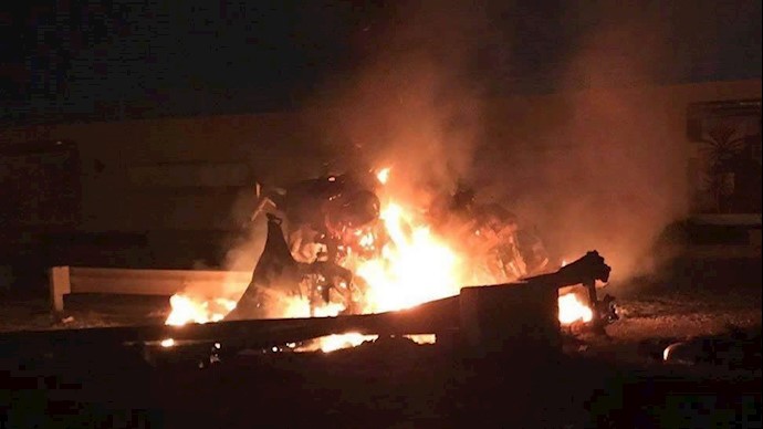 تصاویری از اصابت موشک به خودروهای حشدالشعبی