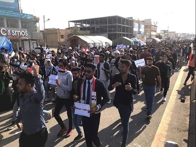 تظاهرات و راهپیمایی دانشجویان در بصره