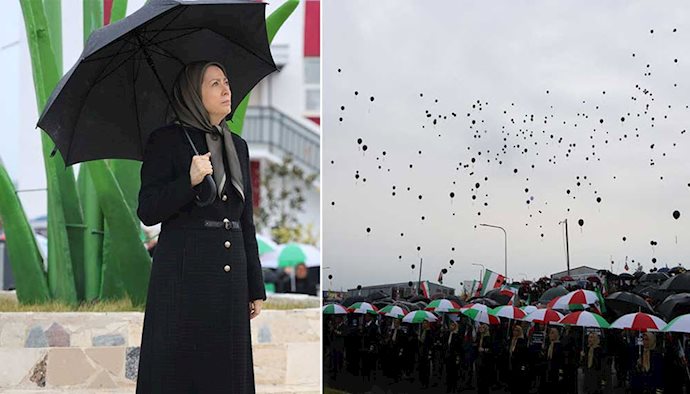 مریم رجوی - مراسم بزرگداشت جان باختگان سقوط هواپیمای مسافربری اوکراین در اشرف۳