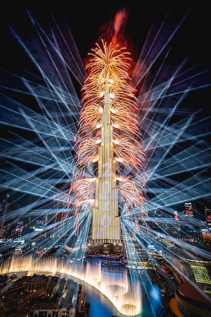 جشن سال نو میلادی ۲۰۲۰- برج خلیفه دبی امارات