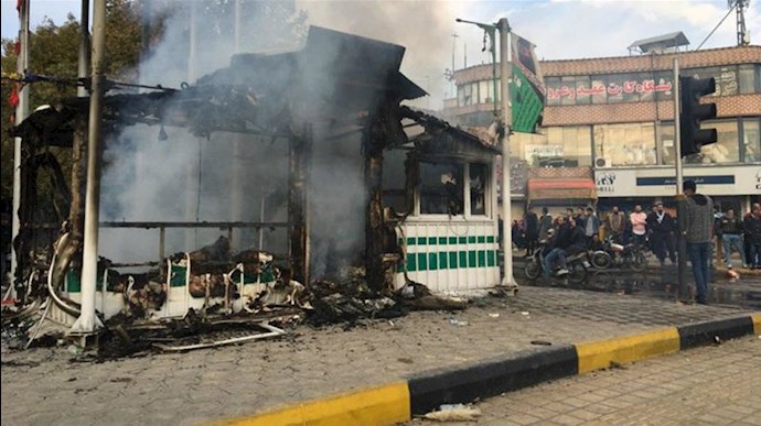 قیام آبان ۹۸ - به آتش کشیدن مواضع نیروی سرکوبگر انتظامی در شهرهای ایران