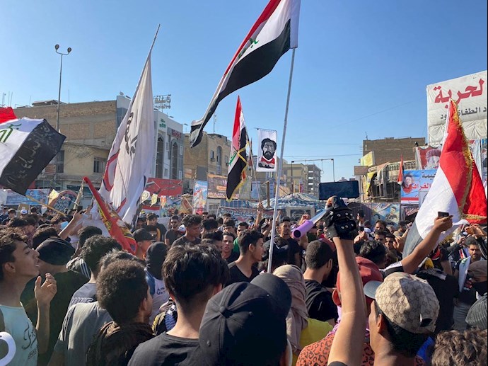 تظاهرات مردم و جوانان عراقی در ذی‌قار به‌مناسبت سالگرد قیام - 2