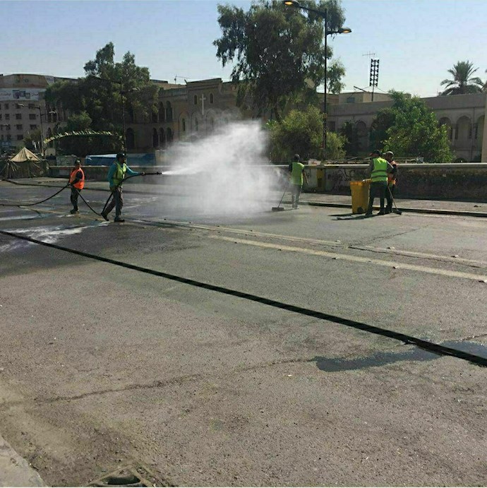 آمادهسازیها برای تظاهرات میلیونی اکتبر عراق - رنگ آمیزی میدانها و .. - 3 آمادهسازیها برای تظاهرات میلیونی اکتبر عراق - رنگ آمیزی میدانها و .. - 3