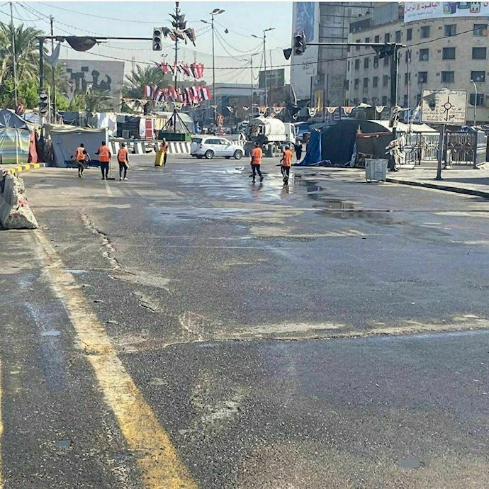 آمادهسازیها برای تظاهرات میلیونی اکتبر عراق - رنگ آمیزی میدانها و .. - 4 آمادهسازیها برای تظاهرات میلیونی اکتبر عراق - رنگ آمیزی میدانها و .. - 4