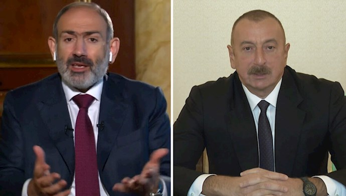 رئیس‌جمهور آذربایجان، الهام علی اف و نخست وزیر ارمنستان، نیکول پاشینیان