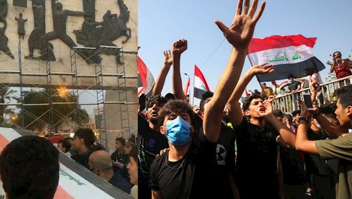 تظاهرات قیام کنندگان عراقی در بغداد و ذیغار