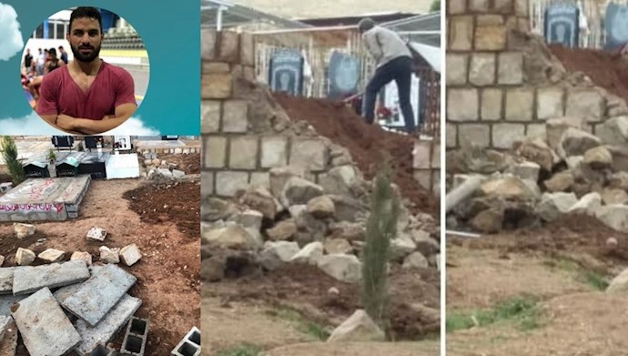 سنگ قبر نوید افکاری توسط مأموران لباس‌شخصی شکسته شد!