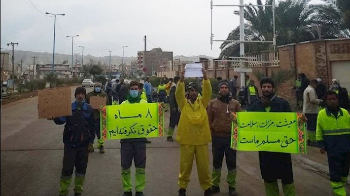 اعتصاب و تجمع کارگران شهرداری امیدیه برای دومین روز متوالی
