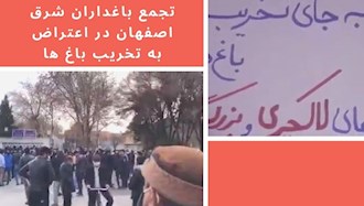 تجمع باغداران شرق اصفهان در اعتراض به تخریب باغ ها