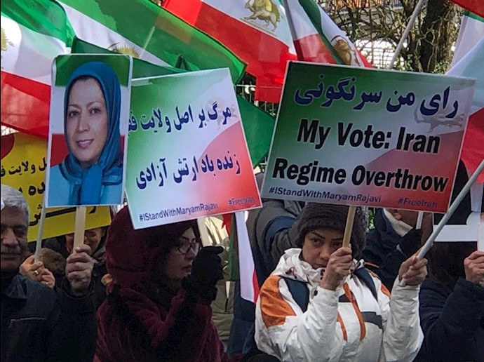 تظاهرات ایرانیان آزاده در فرانکفورت علیه انتخابات نمایشی رژیم آخوندی