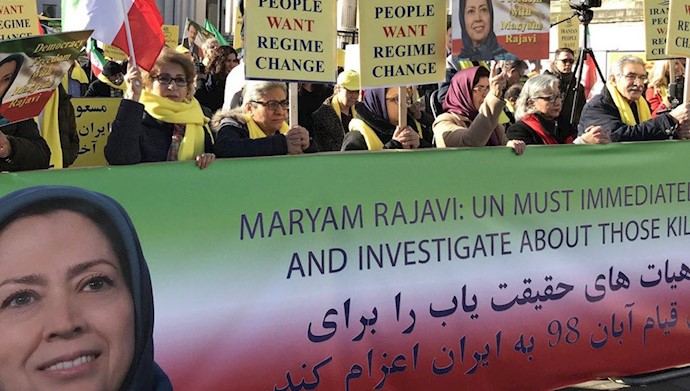 خروش ایرانیان در لندن در حمایت از قیام مردم ایران