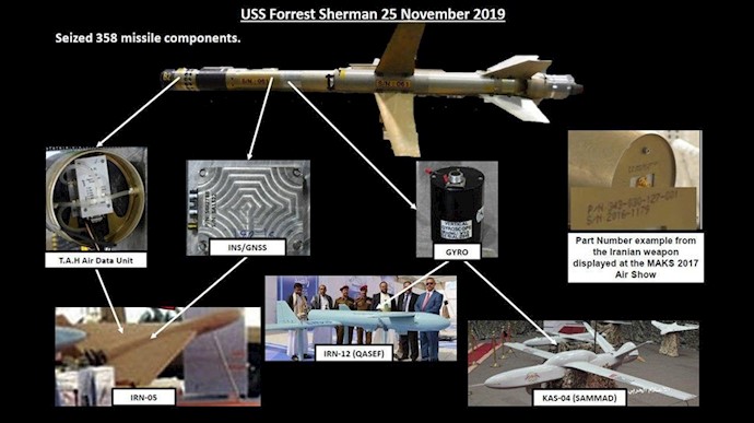 سنتکام – جزئیاتی از سلاحهای توقیف شده از رژیم آخوندی توسط یک ناو آمریکایی در دریای عرب 