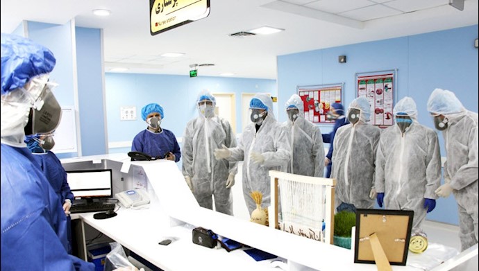 پزشکان و کادر  درمانی یکی از بیمارستانهای  اردبیل 